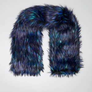 Heurueh Blade Faux-Fur Pull-Through Maxi Scarf in Hard To Find “Oil” Color